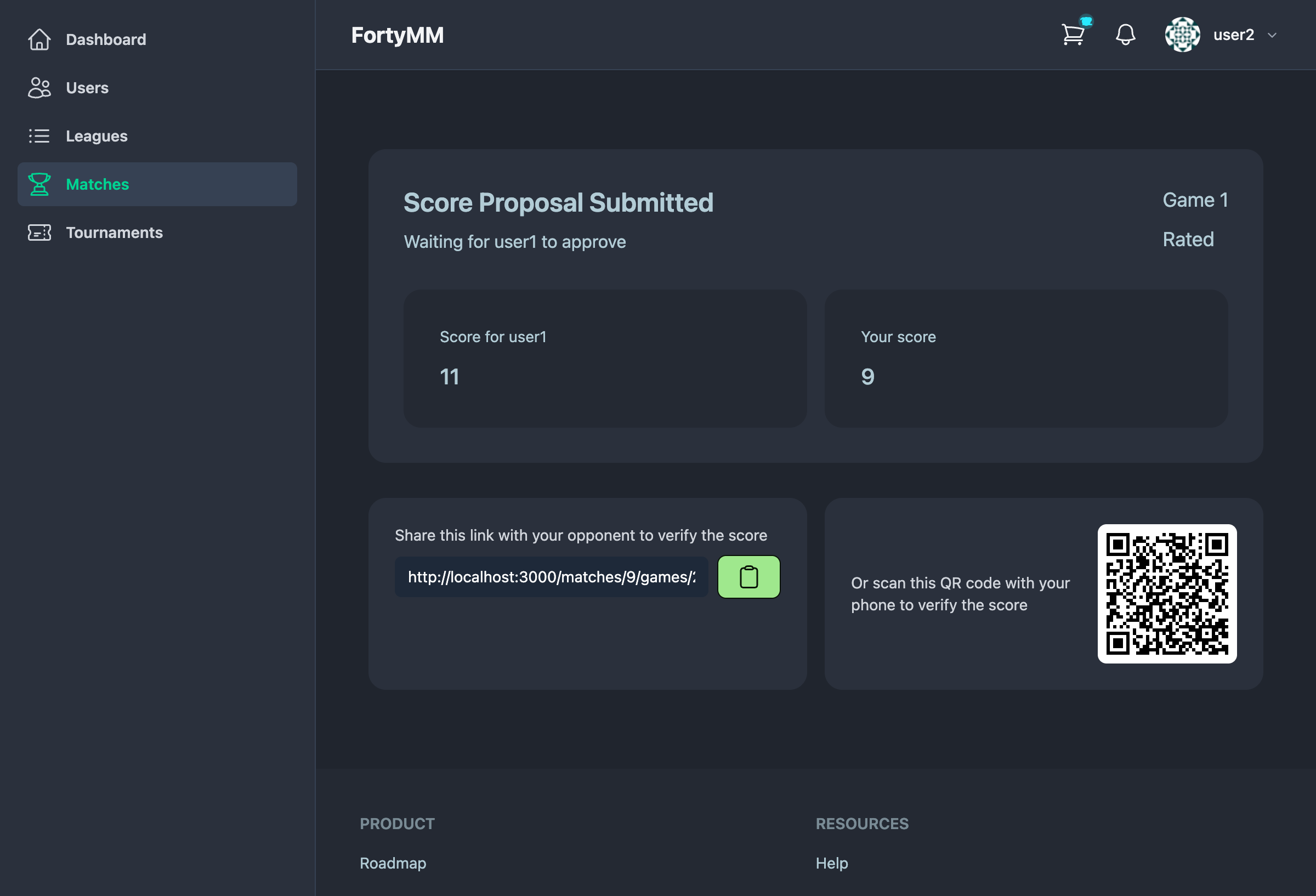 Score waiting for verification